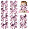 American USA Flag Cheer Bows for Girls,Red White and Blue Patriotic Flag Festival Hair Bow With Elastic Band Hair Accessories (flag b)