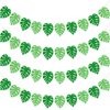 Sumind 4 Pieces Hawaiian Luau Party Decorations Palm Leaf Garland Banner Tropical Party Decorations Glitter Green Leaves Banner for Party Birthday Summer Beach Supplies