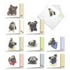The Best Card Company - 10 Blank Dog Greeting Cards for All Occasions (4 x 5.12 Inch) - Snuggle Pugs AMQ5648OCB-B1x10