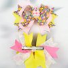 2 Packs Easter Bunny Hair Clips Hair Bow Clips with Cartoon Bunny and Chick Hair Bows Boutique Grosgrain Ribbon Hair Pins Lovely Easter Egg Rabbit Pattern Headwear Hair Accessories for Kids Girl