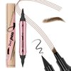 Microblading Eyebrow Pencil, 2-in-1 Dual-Ended Eyebrow Pen and Eyeliner with 4 Forks, Precise and Slim eye brow pencils for women brown, Natural,Long-lasting, Waterproof Eyebrow Pencil (Light Brown)