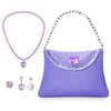 Topney Little Girls Princess Costume Accessories Set - with Princess Dress Up Handbag, Necklaces, Rings, Earrings (Purple Heat)