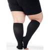 Mojo Compression Socks for Women and Men 20-30 mmHg - Open Toe Medical Compression Stockings for Bariatric Surgery Recovery, Swelling, Lymphedema - Black, Medium - AB211