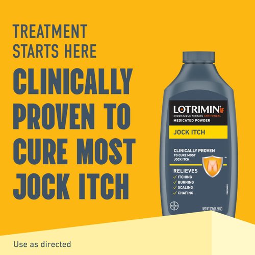 Lotrimin Antifungal Jock Itch Medicated Powder with Miconazole Nitrate, Jock Itch Treatment for Men, Women, and Kids Over The Age of 2, 6.25 oz Bottle