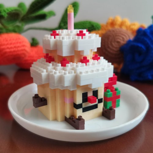 Food Building Blocks Set Toys Mini Building Blocks Fast Food Building Bricks Toy Micro Block Building Set Gift for Kids and Adults-296 PCS(Cake)