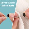 Tie Tacks Blank Pins with PVC Rubber Pin Backs, 50 Pairs Locking Clasp for Badge Insignia DIY Crafts
