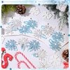 Misdary 12 Pcs Snowflake Hair Clips Blue White Christmas Hair Accessories Winter Holiday Hair Clips for Women Xmas Bow Hair Clip Glitter Snowflake Barrettes Festive Snowflake Hairpins for Gifts