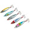 Sougayilang Jigs Fishing Lures Sinking Metal Spoons Micro Jigging Bait with Treble Hook for Saltwater Freshwater Fishing-A-2.56in/1.16oz-5PCS with Box