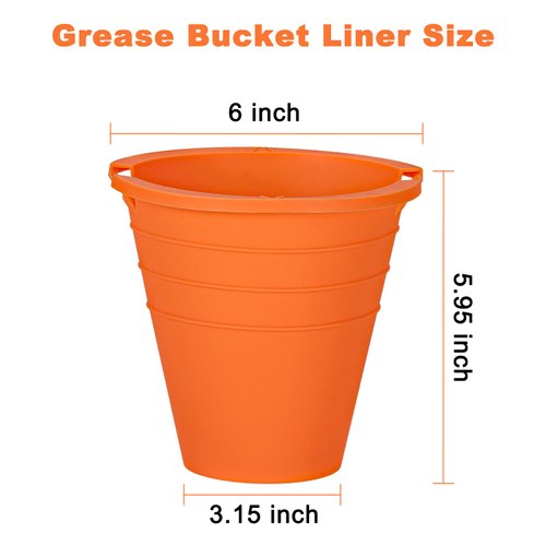 Easyki 2pcs reuasble Silicone Grease Bucket Liners Compatible for Traeger/Pit Boss ect/Oklahoma Joe' /Green Mountain Grill Drip Tray Bucket Liner for pro Pellet Wood Smoker Grill Accessories