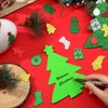 Outus 24 Kits DIY Christmas Tree Foam Stickers Bulk Self Adhesive Holiday Winter Glitter Foam Stickers Christmas Tree Craft Kits for Kids Party Favors Fun Home Activities