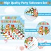 96 Pcs Gingerbread Party Supplies Paper Plates Napkins Christmas Gingerbread Party Birthday Decorations Favors for Christmas Family Gathering Winter Holiday Birthday Party Supplies Serves 24