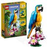 LEGO 31136 Creator 3-in-1 The Exotic Parrot, Construction Toy, Jungle Animal Figurines, Frog and Fish, Creative Game for Children from 7 Years Old