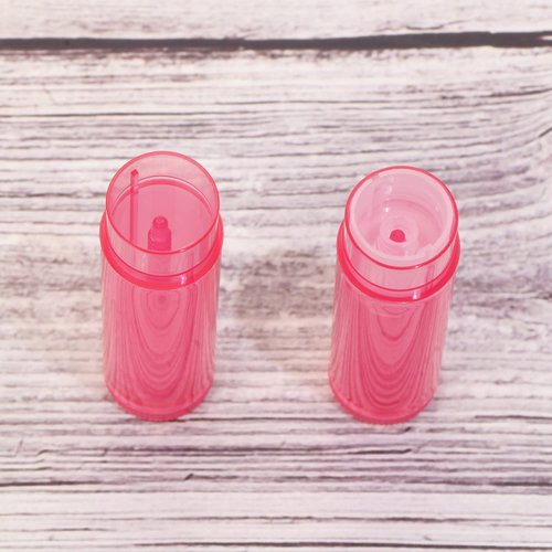 Mini Skater 20Pcs 3/16 Oz (5.5ml) Translucent Lipstick Cosmetic Empty Lip Gloss Lipstick Balm Tube With Caps Container Bottle For Lady Women Makeup Tool (Dark Pink)