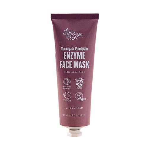 Lucy Bee Pineapple Enzyme Facial Mask, Certified Organic Rinse Off Gel Face Mask, Gently Exfoliate & Decongest Pores, Vegan & Cruelty Free, Stocking Stuffer 2.02 fl oz.