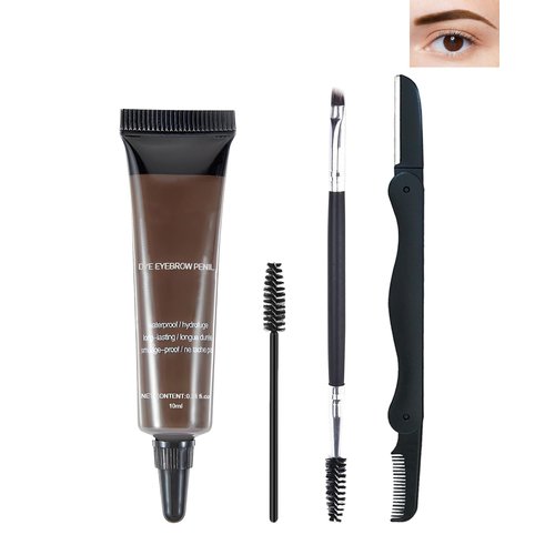 Waterproof Tinted Brow Gel, Brunttte Tinted Thickening Brow Mascara, Brow Fast Sculpt, Long Lasting Transfer-Proof, Eyebrow Gel Tint with Brow Brush & Razor, Fill in Eyebrows and Cover Gray Hair-B04#