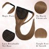 SEGO Pro Ponytail Extensions Human Hair Long Ponytail Hair Extensions with Magic Paste Wrap Around Clip in Ponytail Extensions Real Human Hair,20inch #18P613 Gold Blonde Mixed Bleach Blonde,95g