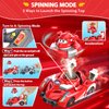 Super Wings Race Car Toys, 5 in Jett Spinning Tops and Race Car Toys for Kids, 2-in-1 Mode Vehicle Toys Cars for 3 4 5 6 7 8 Year Old Boys