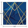Creative Converting Blue and Gold Foil Stamped Luncheon Napkins