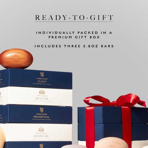 Caswell-Massey Castile Bar Soap, Mens Body Wash, Hand Soap, and Face Wash, Moisturizing Natural Body Soap for Bath or Shower, Number Six, Almond, & Jockey Club, 3 (5.8 oz bar) Gift Set