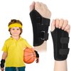 Konohan 2 Pcs Wrist Brace for Kids Youth Carpal Tunnel Black Splints Wrist Brace Night Support with Adjustable Compression Straps for Children Sports Sleep (Age 3-8)