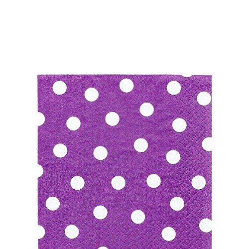Amscan Decorative Plum Watercolor Dot Party Beverage Paper Napkins (16 Pack), 5 x 5, Red/Purple