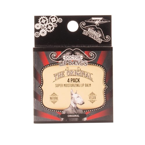 Dr. LIP BANG’S Super Moisturizing Lip Balm | 4 Pack | Original| ALL NATURAL & CRUELTY FREE | 100% VEGAN | FOR DRY & CRACKED LIPS