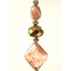 Coppery Diamond and Faceted Lampwork Glass Ceiling Fan / Light Pull