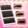 Fluffy Lash Clusters Kit Thick Lash Extension Kit D Curl Volume Lash Clusters 80D+100D+120D Eyelash Clusters Kit 10-18mm Eye Lash Clusters Wispy Individual Lashes with Bond and Seal