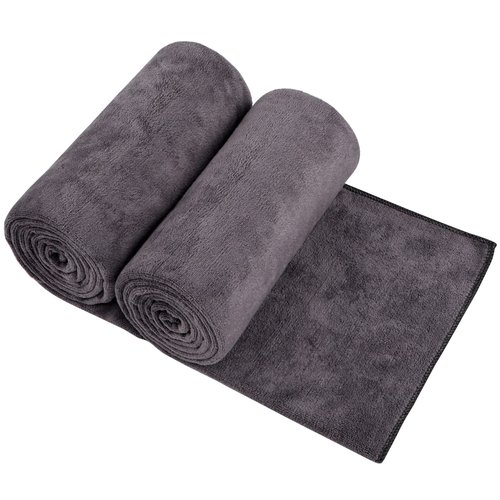 Orighty Bath Towel Set Pack of 2 - Soft Feel Grey Bath Towel Sets, Highly Absorbent Microfiber Towels for Body, Quick Drying, Microfiber Bath Towels for Sport, Yoga, SPA, Fitness, (27’’ x 54’’)