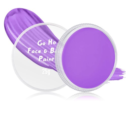 Go Ho Purple Face Paint Washable for Halloween Makeup,Creamy to Gel Water Based Purple Face Body Paint Full Coverage forCosplay SFX Costumes Festivals Makeup,25g