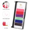 Colored Lash Extensions Easy Fan Volume Lashes 0.07 D 13mm Curl Pink White Red Purple Blue Green Dark Brown Mixed Individual Lash Extensions Self Fanning Volume Lash (0.07-D, 13mm)