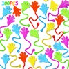 100PCS Glitter Sticky Hands Party Favors for Kids Birthday Supplies Valentine Goodie Bag Stuffers Classroom Treasure Box Carnival Prizes Bulk Treat Gift Trinkets Pinata Filler Stuff Mini Stretchy Toys
