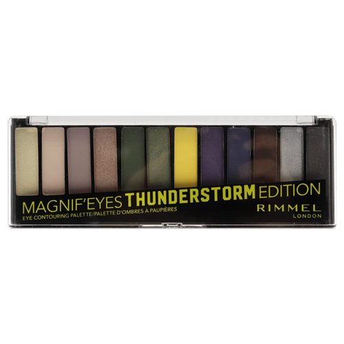 Rimmel London Magnif'Eyes Eyeshadow Palette, 12 Shades, Blendable Formula, Versatile, 010, Thunderstorm, 0.5oz