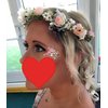LLinfflr Pearl Flower Crown Floral Garland Headband Flower Halo Headpiece Hair Wreath Boho Photos Wedding Pink