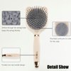 Roucerlin Bear Shape Hair Brush with Comb Cleaner for Fine Thick Curly Hair, Air Cushion Hair Comb, Hairbrush for Women Men, Hair Detangler Brush for Detangling Smoothing Massage