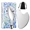 BEAUTYFACTOR Gua Sha Stainless Steel Tool for Face,Gua Sha Facial Tools for Relax Muscles and Face Lift,Metal Face Massager for Reduce Wrinkles and Puffiness,Self Skin Care Gift for Men Women