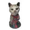 Animal Den Tabby Cat Bobblehead Figure Statue Gift for Car Dashboard Silver