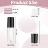 Molain 10pcs Empty Lip Gloss Tubes, 1.2ml Mini Refillable Cosmetic Containers Bottles Lip Balm Bottles for Lipstick Samples, Lip Balms(Black tube cap)