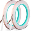 Copper Foil Tape, Selizo 2 Packs Copper Adhesive Tape Strip with Double-Sided Conductive for Stained Glass, EMI Shielding, Paper Circuits, DIY Home Décor, Soldering, Electrical Repairs