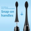 Replacement Toothbrush Heads for Burst Sonic Toothbrush with Dust Cover Caps, Soft Charcoal Bristles for Deep Clean, Black, Pack of 5