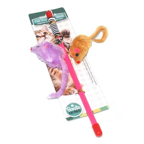 DollarItemDirect Cat Toy on Stick-Plush Mice, Case of 36