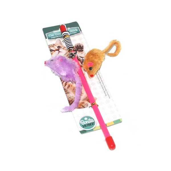 DollarItemDirect Cat Toy on Stick-Plush Mice, Case of 36