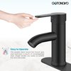 gotonovo Matte Black Stainless Steel 304 Bathroom Faucet Farmhouse Single Handle Lavatory Basin Vanity Sink Faucet with Supply Line