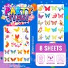 EMOME Temporary Tattoo - Glow + Metallic Glitter Style Tattoos for Kids Party Supplies, Temp Tattoos Sticker for Boys Girls, Birthday Party Favor Decorations Accessories (Butterfly)