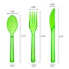 Party Essentials Hard Plastic Cutlery Combo Pack, 51 Pieces/17 Place Settings, Neon Green
