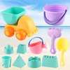 MIFXIN Kids Beach Toys Toddlers Sand Toys Set 11pcs with Sand Truck Bucket Shovels Rakes Beach Castle Molds Water Can