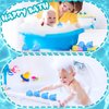 RoundFunny 30 Pcs Whale Rubber Bath Toys Glow in The Dark for Beach Pool Shower Play Floating Mini Sea Animal Toys Blue Squeezable Squeak Toys for Favors Carnival Decoration