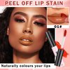 ZHISHUDL Lip Stain Tint Peel Off Lip Tint Stain,Peel Off Tattoo Tinted Lip Stain Long Lasting Waterproof Matte Liquid Lipstick Lip Gloss Makeup Gift - 01