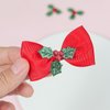 6PCS Christmas Hair Bows Clips for Kids Women Girls Christmas Cute Red Green White Bows Clips Hairgrips Small Knot Hair Accessories for Xmas Cosplay Costume Party Decorations