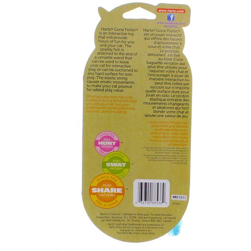 Hartz 88538 At Play Gone Fishin Cat Toy Assorted Colors